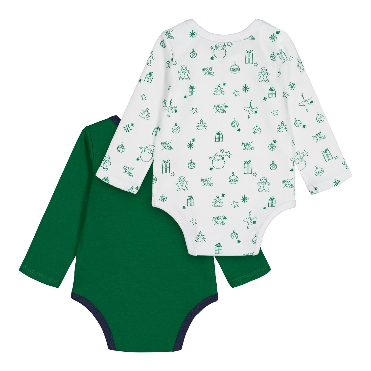 Baby Xmas Body Long Sleeve White/Green