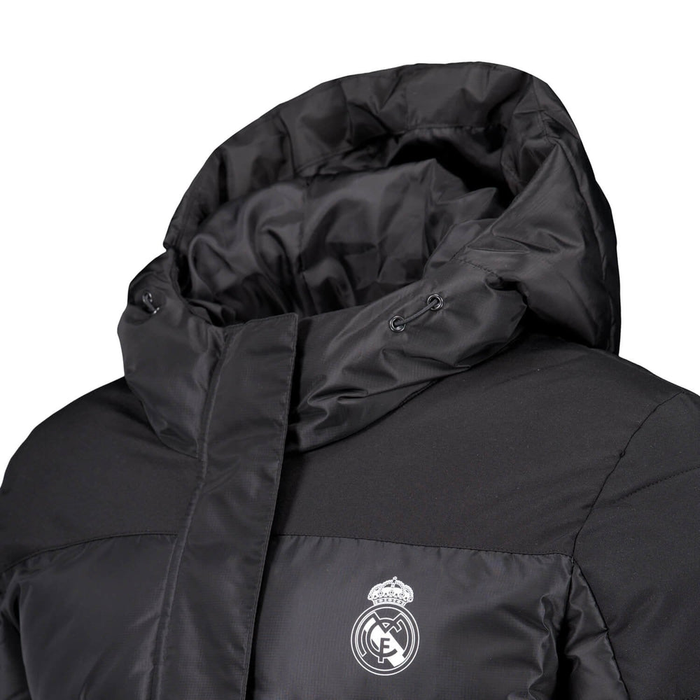 Womens Outerwear Color Padded Hooded Jacket Black Real Madrid