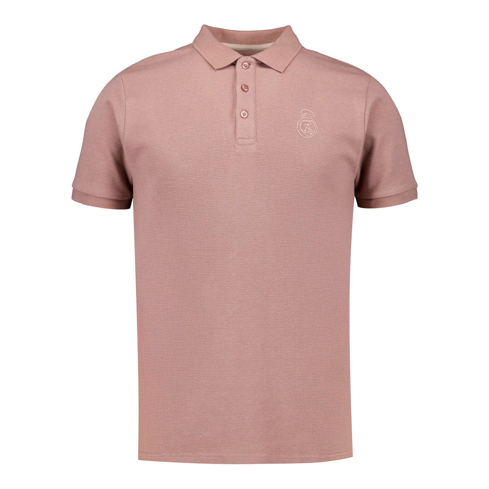 Mens Plum Noir Rib Polo Shirt Dusky Pink