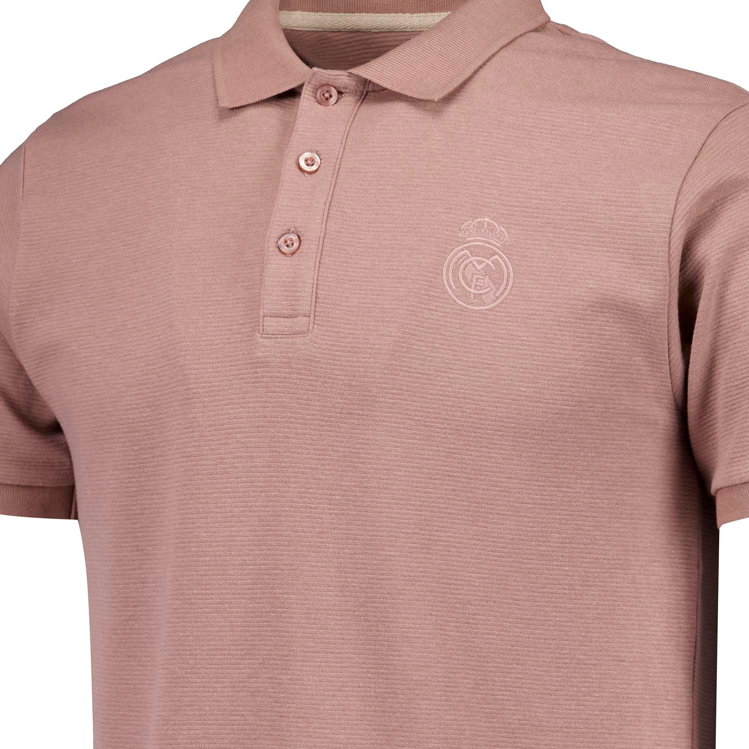 Mens Plum Noir Rib Polo Shirt Dusky Pink