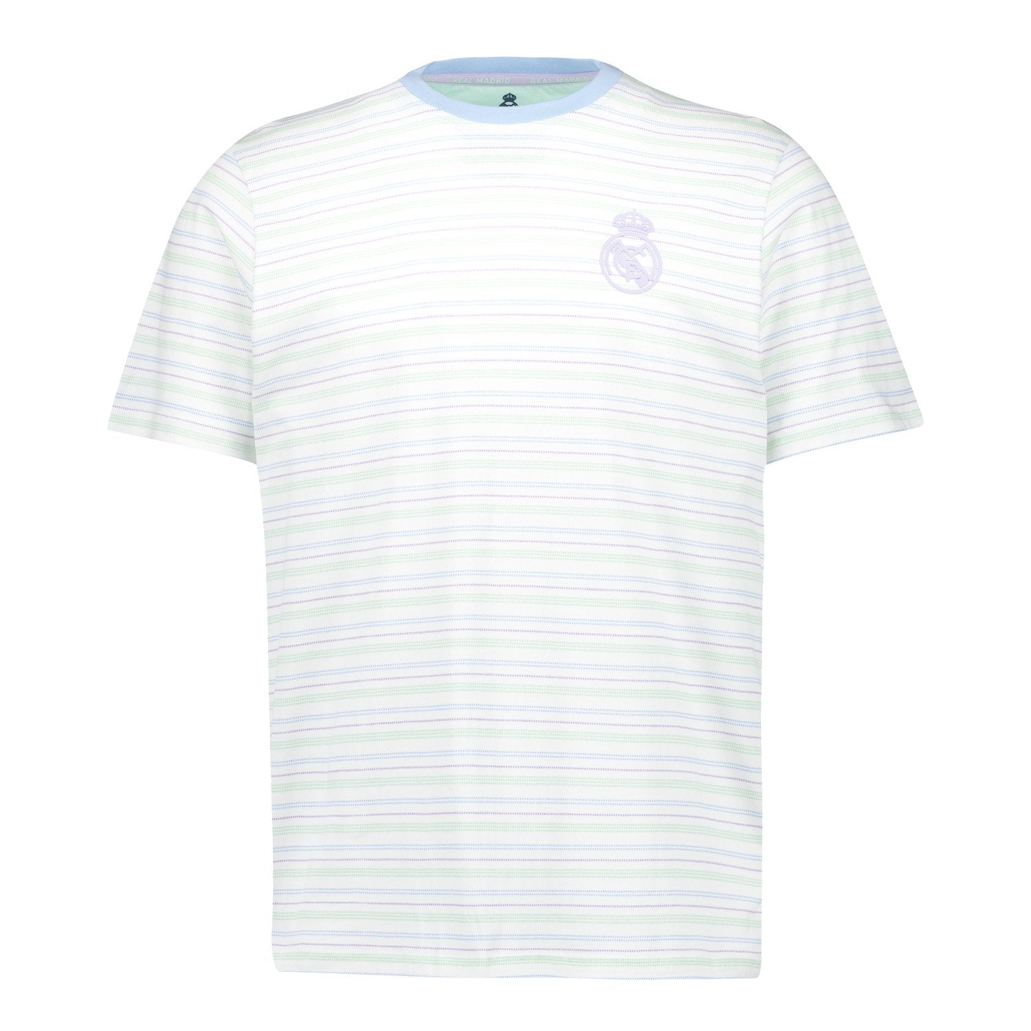 Mens Pastel Single T-Shirt Y/D Stripe Tee Light Real Madrid