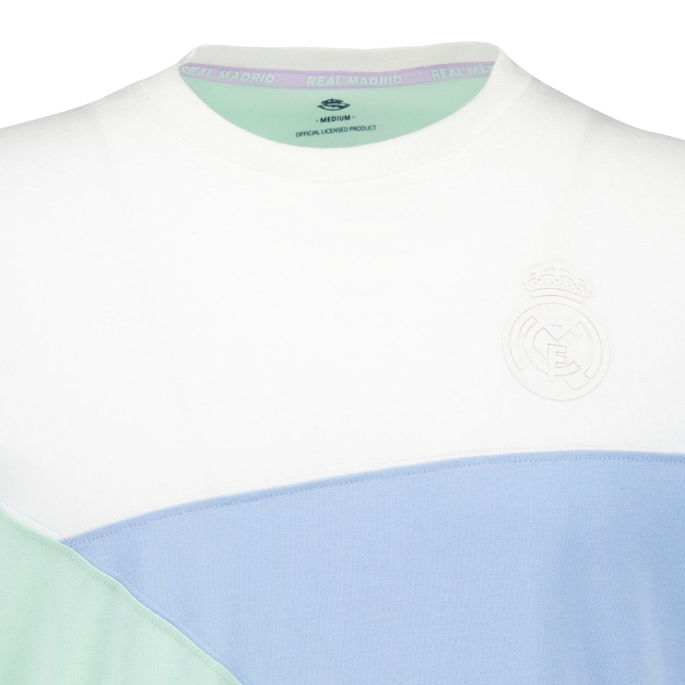 Mens Pastel Diagonal Panel T-shirt Multicolor Real Madrid
