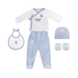 Real Madrid Baby Blue Hat, Shirt, Booties, Bib & Mittens Set