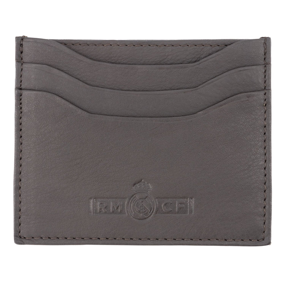 Dark Brown Leather Card Holder Real Madrid