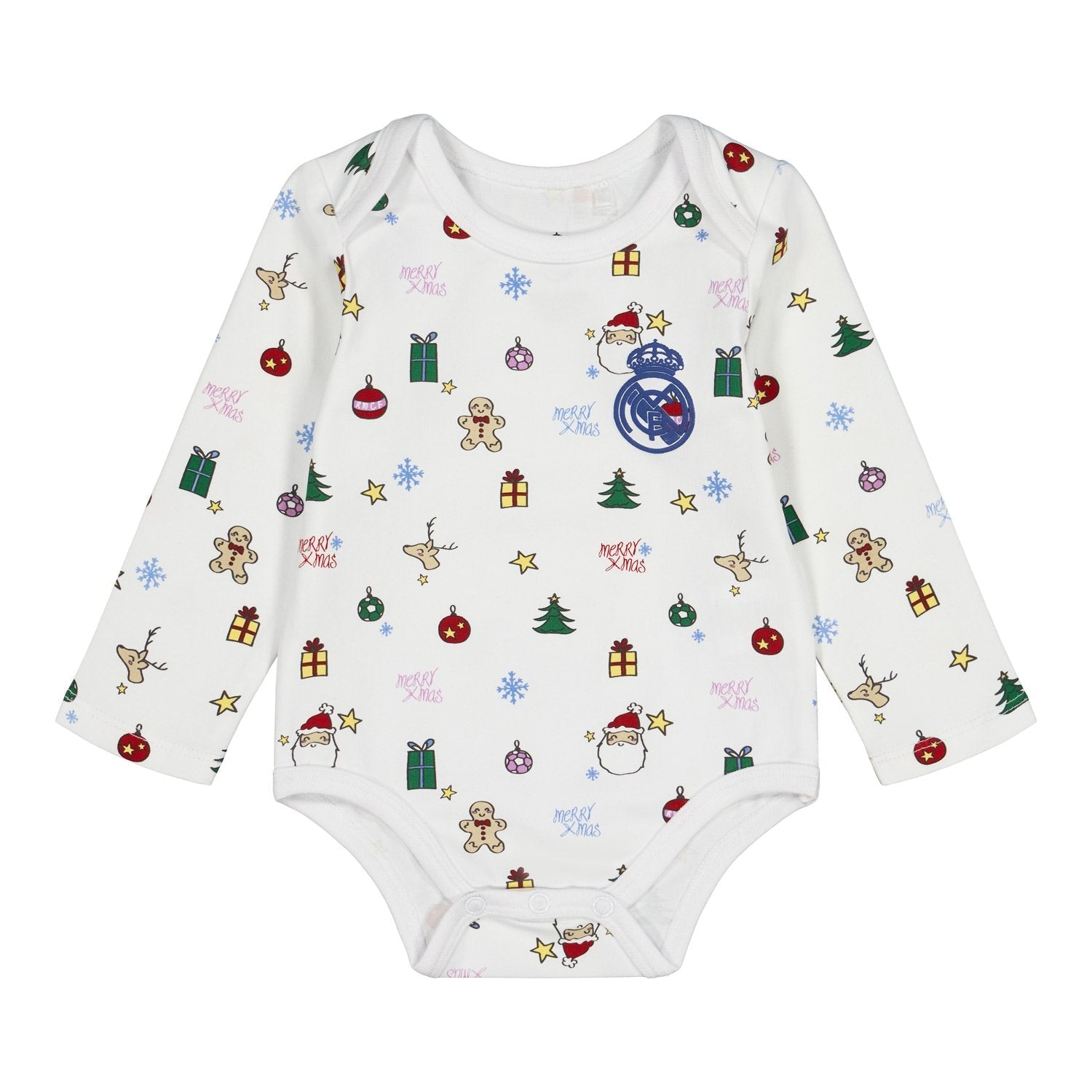 Baby Xmas Body Long Sleeve White/Navy