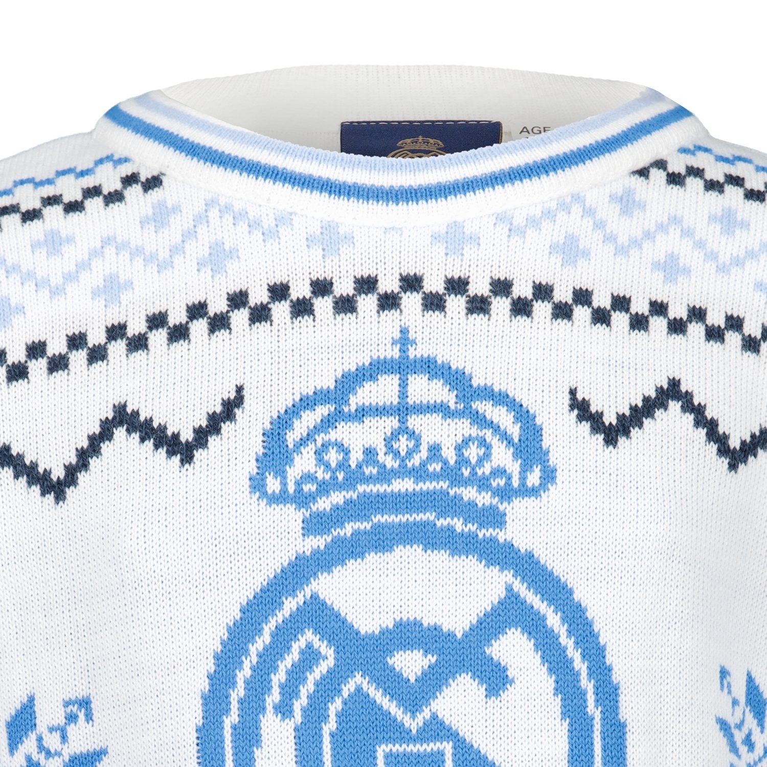Kids Christmas Sweater Crest Ice White