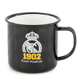 Taza Metalica 350ml 1902 Negra Real Madrid