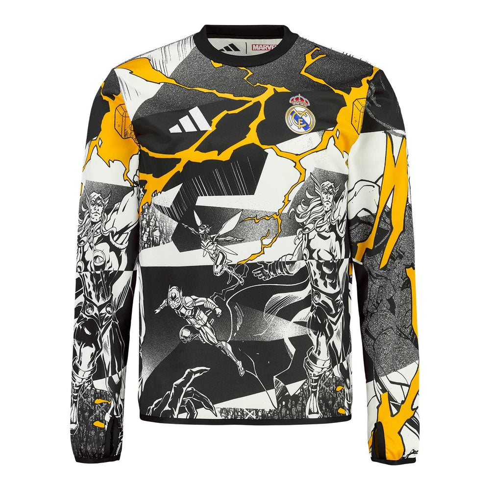Mens adidas Marvel Warm Up Sweatshirt 25/26 White/Black