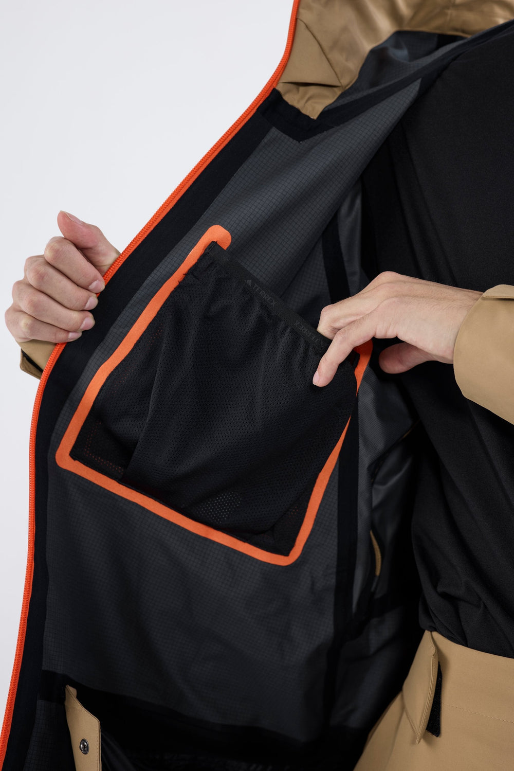 Mens adidas Terrex CLIMAPROOF+ Snow Jacket Brown