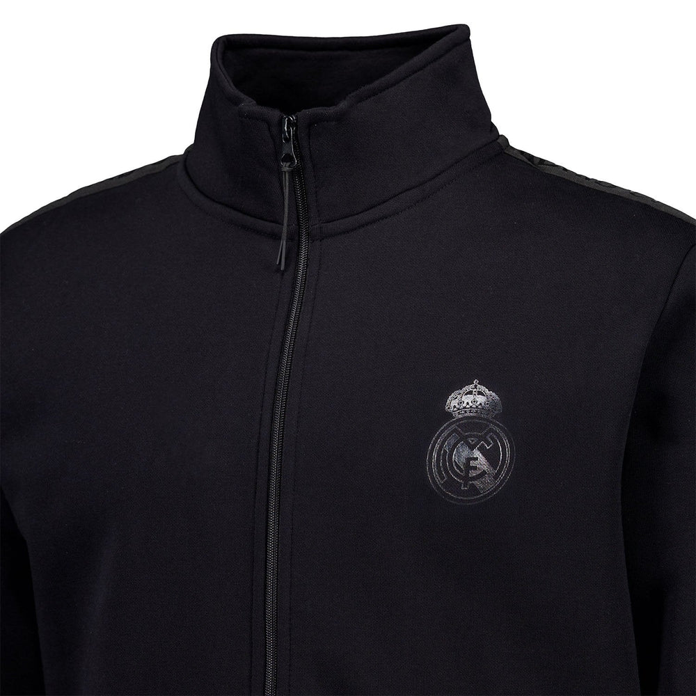 Mens Blackout Track Top Tape Black Real Madrid
