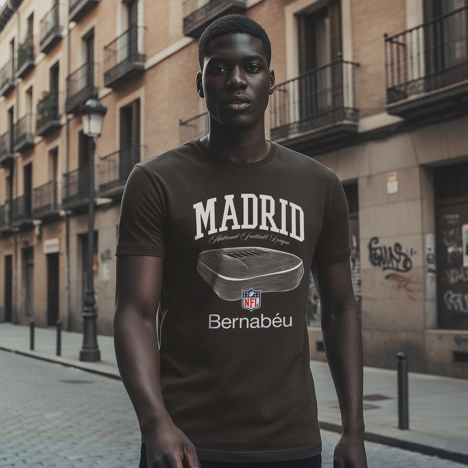 Mens Bernabéu x NFL Stadium Shirt Black – Official Real Madrid Store