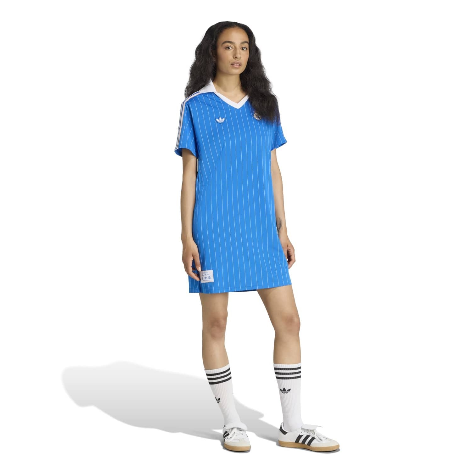 adidas Real Madrid Terrace Icons Dress Blue S Women adidas Real Madrid Terrace Icons Dress Blue S Women