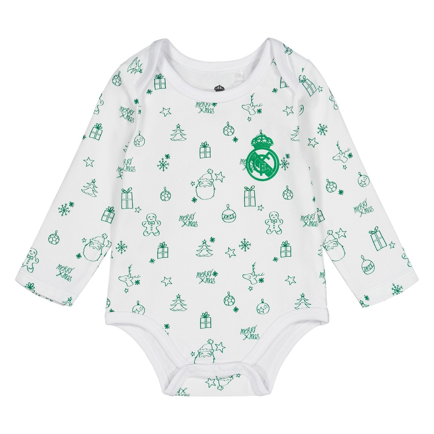 Baby Xmas Body Long Sleeve White/Green