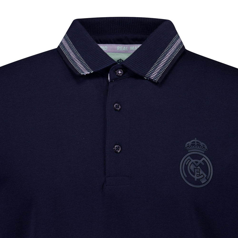 Mens Pastel Multi Tipped Polo Shirt Navy Real Madrid