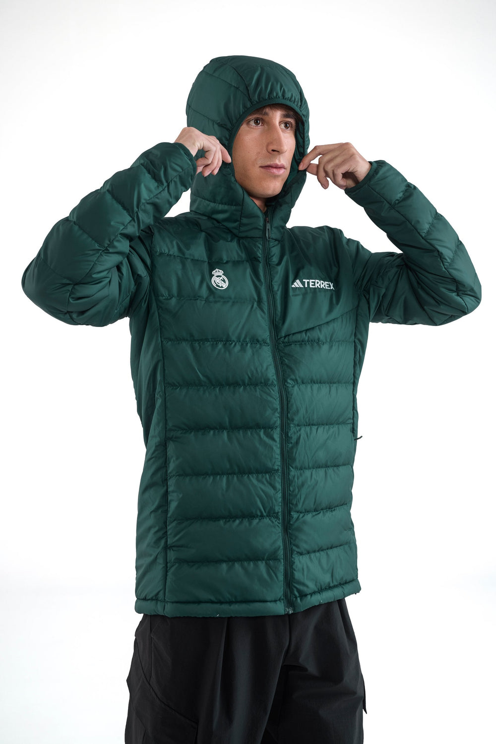Mens adidas Terrex CLIMAWARM Rain Down Jacket Green