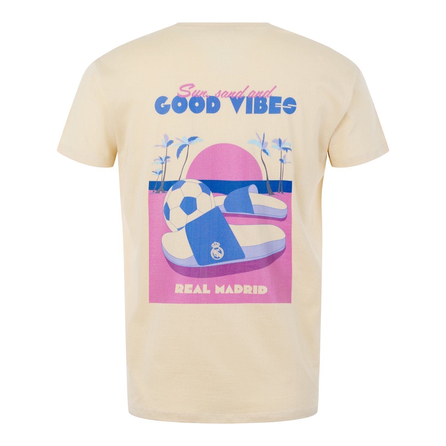 Mens Pink Summer Vibes T-Shirt Beige – Official Real Madrid Store