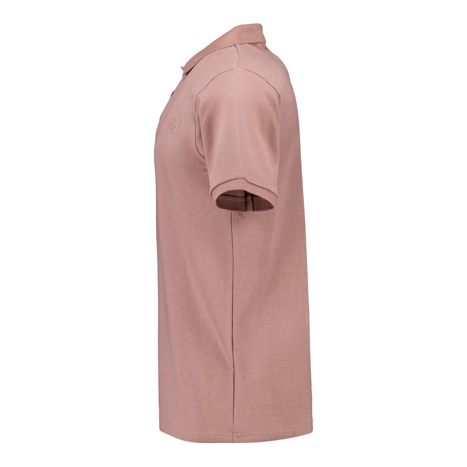 Mens Plum Noir Rib Polo Shirt Dusky Pink