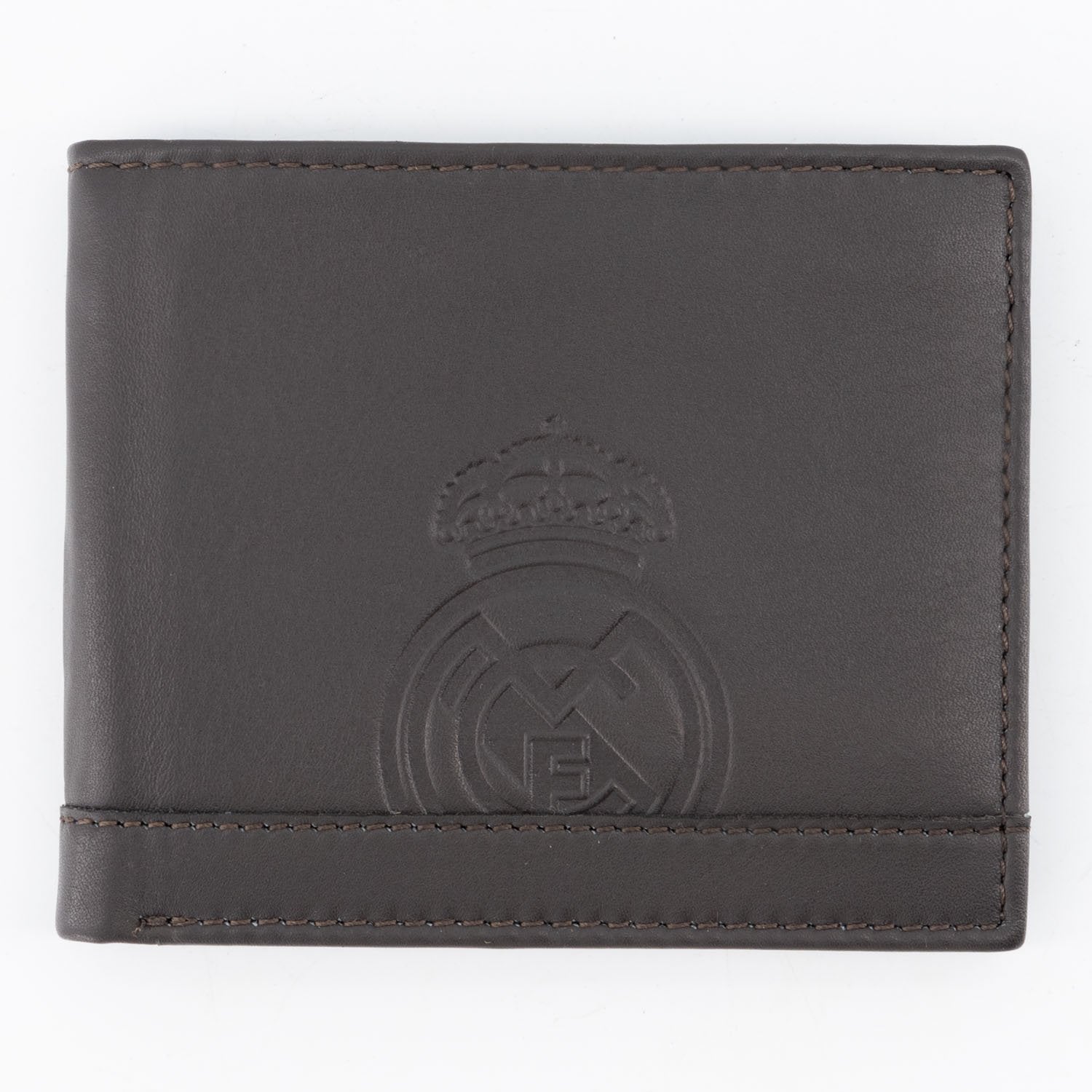 Dark Brown Leather Horizontal Wallet Real Madrid