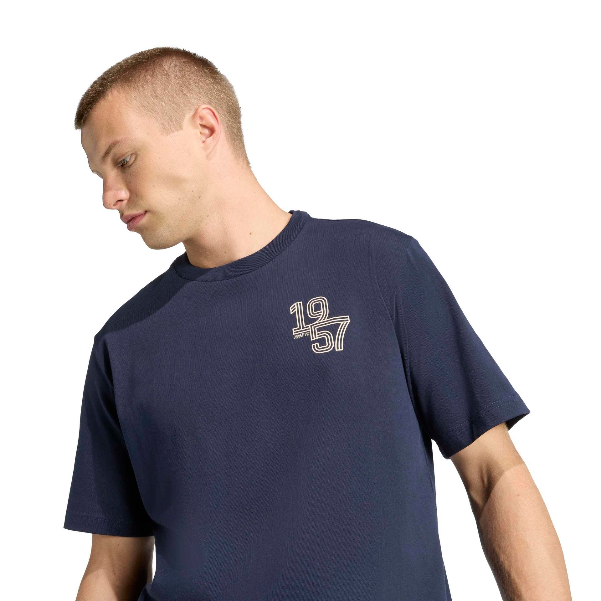 Mens adidas Heritage Pack T-Shirt Navy | 1957 – Real Madrid Europe