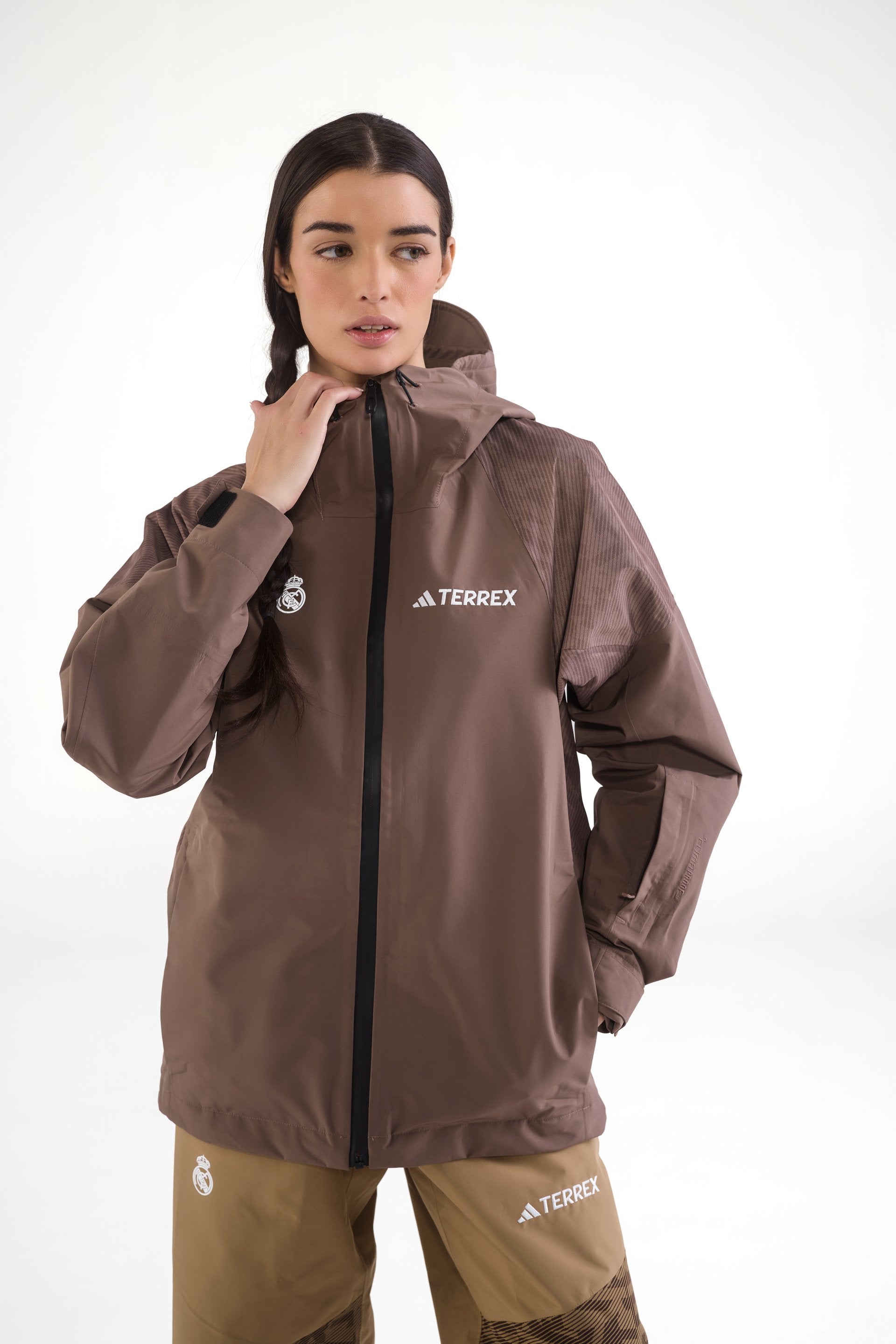 Womens adidas Terrex CLIMAPROOF+ Snow Jacket Brown