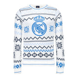 Mens Christmas Sweater Crest Ice White