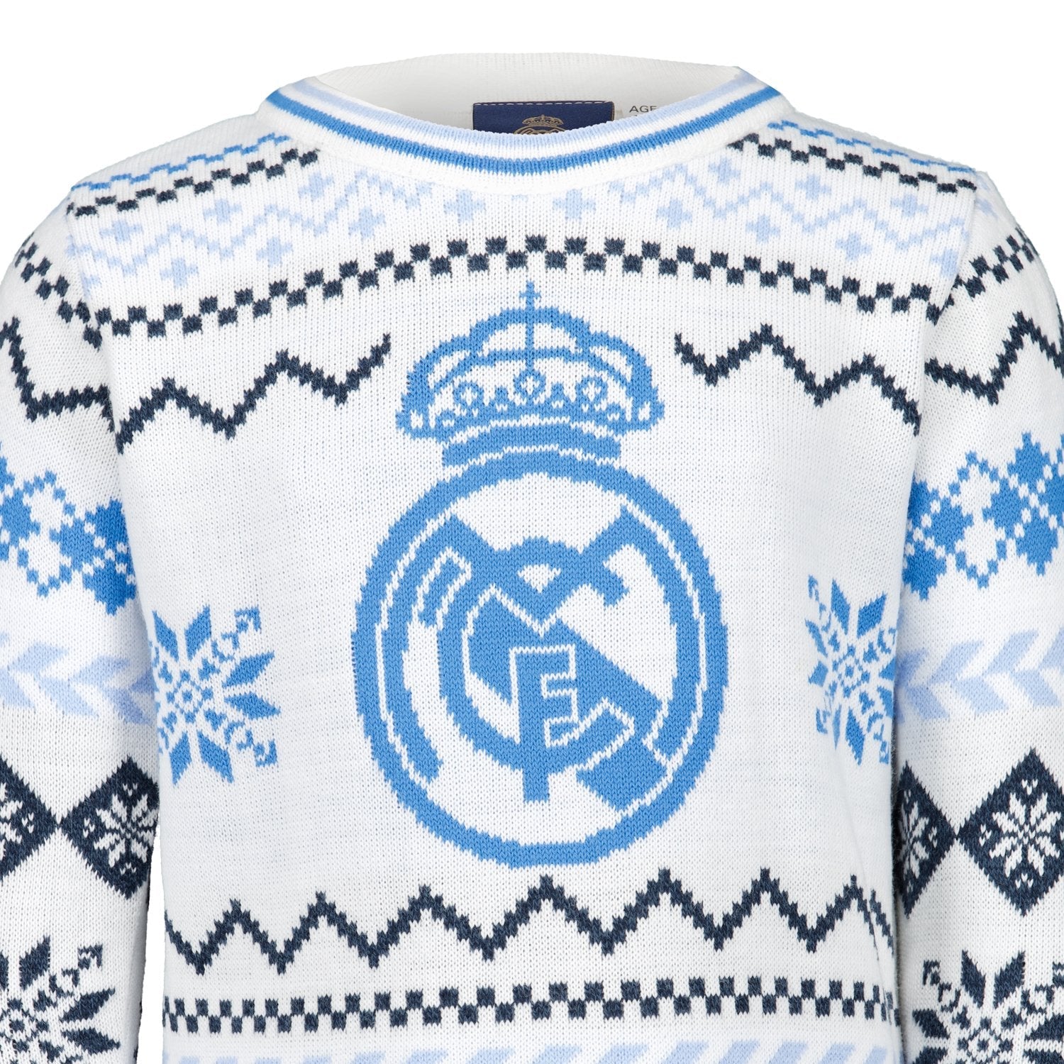 Kids Christmas Sweater Crest Ice White