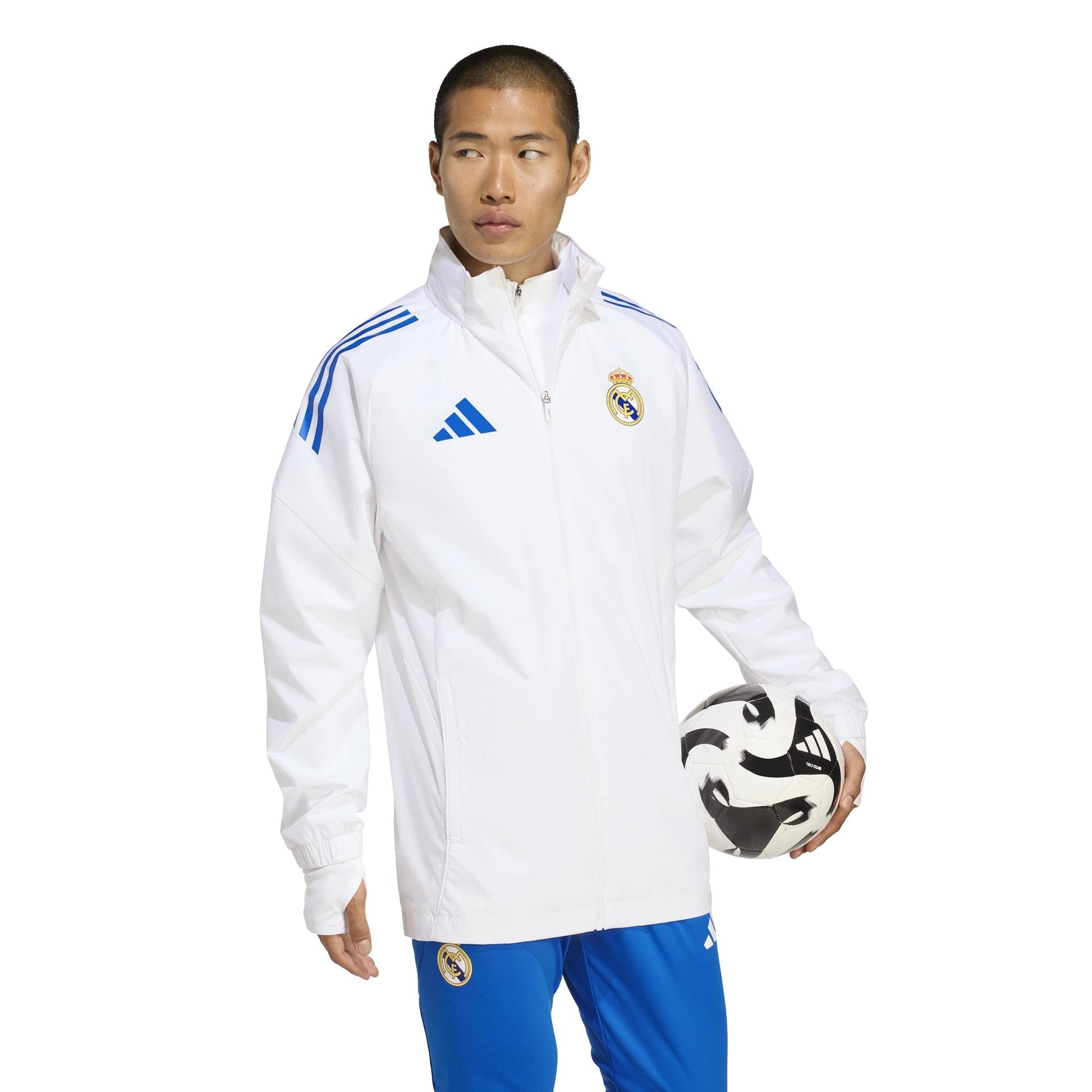 Mens adidas UCL Training All Weather Jacket 25/26 White – Real