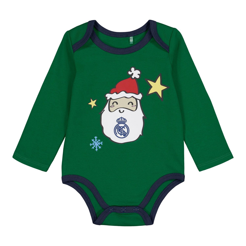 Baby Xmas Body Long Sleeve White/Green