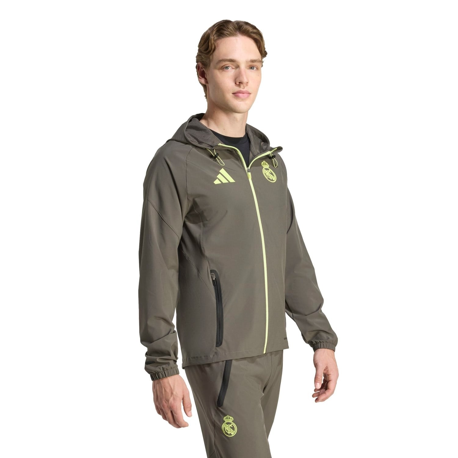 Mens Tiro Vis Tech Competition Jacket Grey/Lime Green