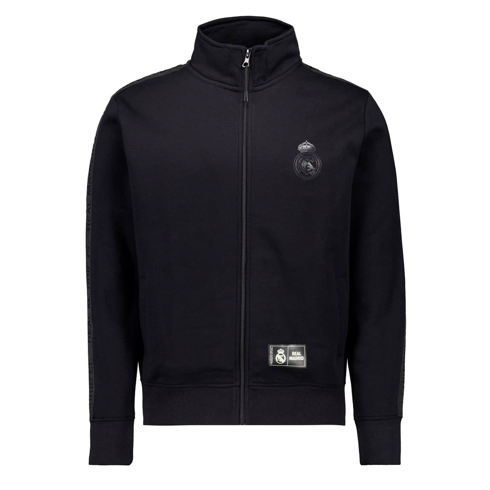 Mens Blackout Track Top Tape Black Real Madrid
