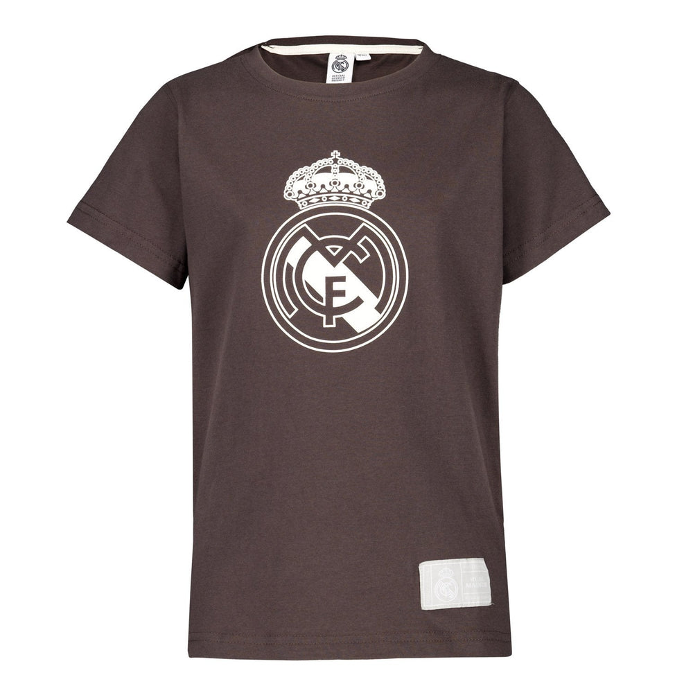 Kids Color Crest T-Shirt Washed Black Real Madrid