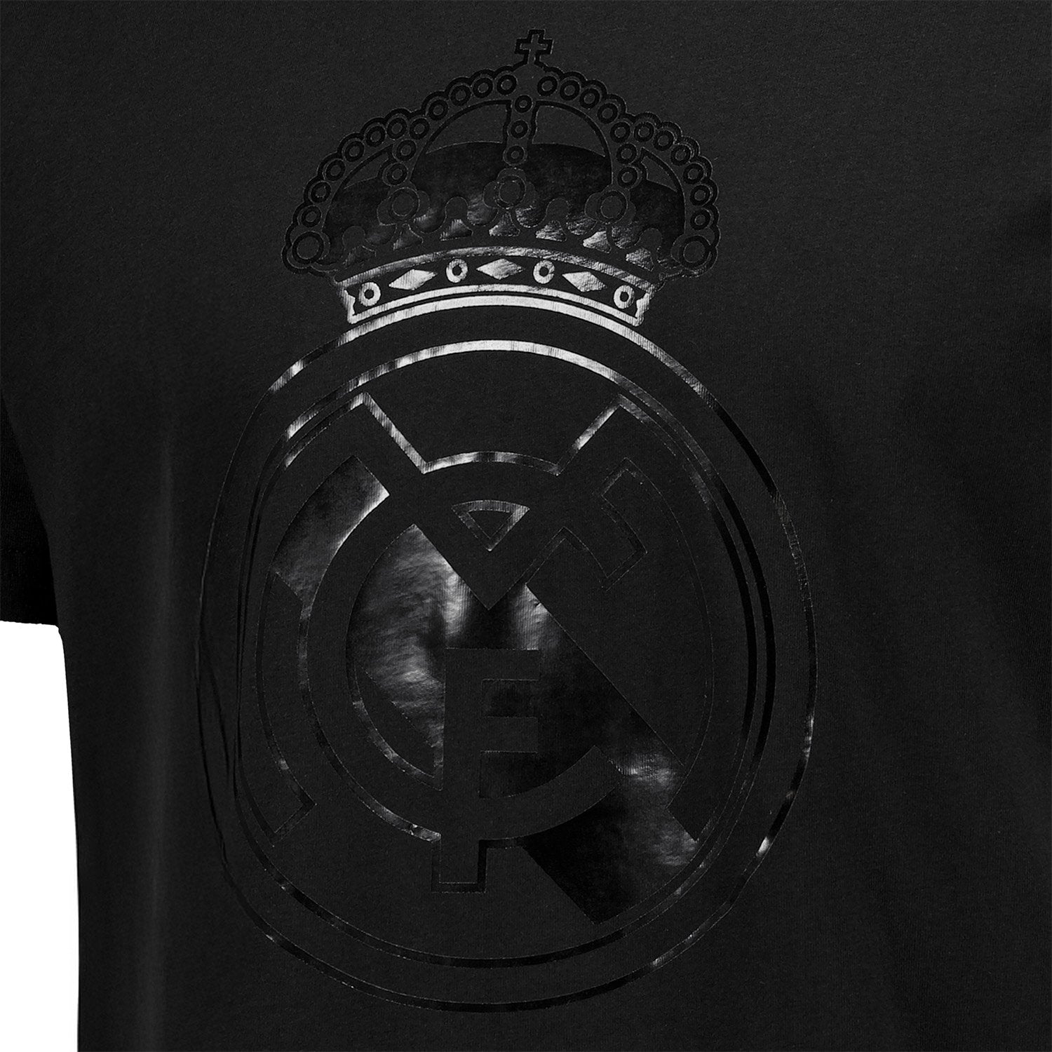 Mens Blackout T-Shirt Crest Black Real Madrid
