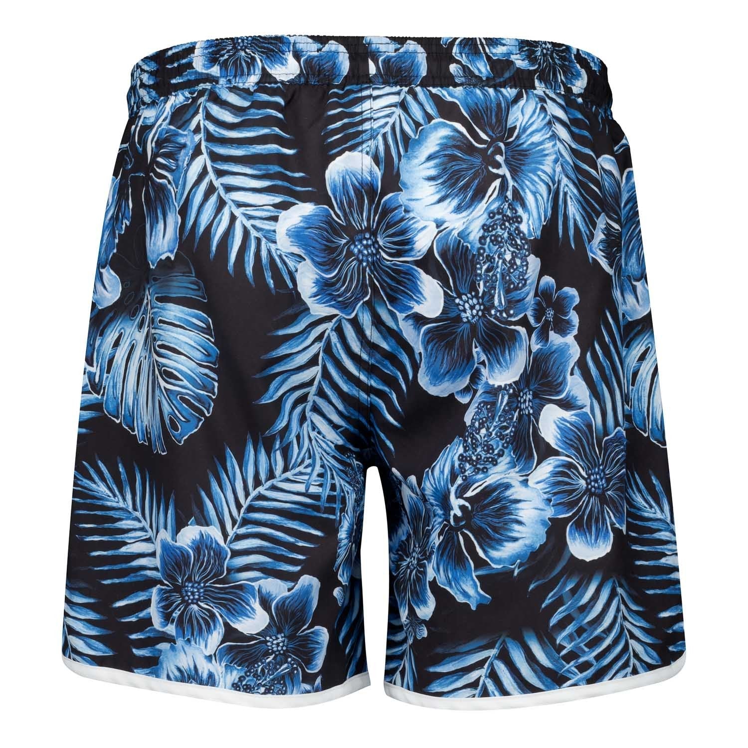 Mens Real Madrid Flower Print Blue Swimshorts