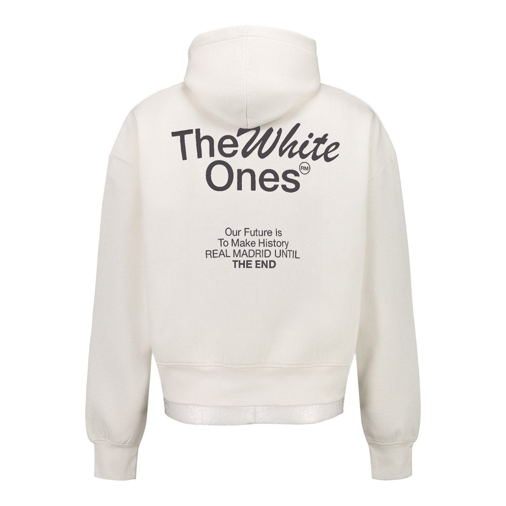 Mens The White Ones Text Hoodie White