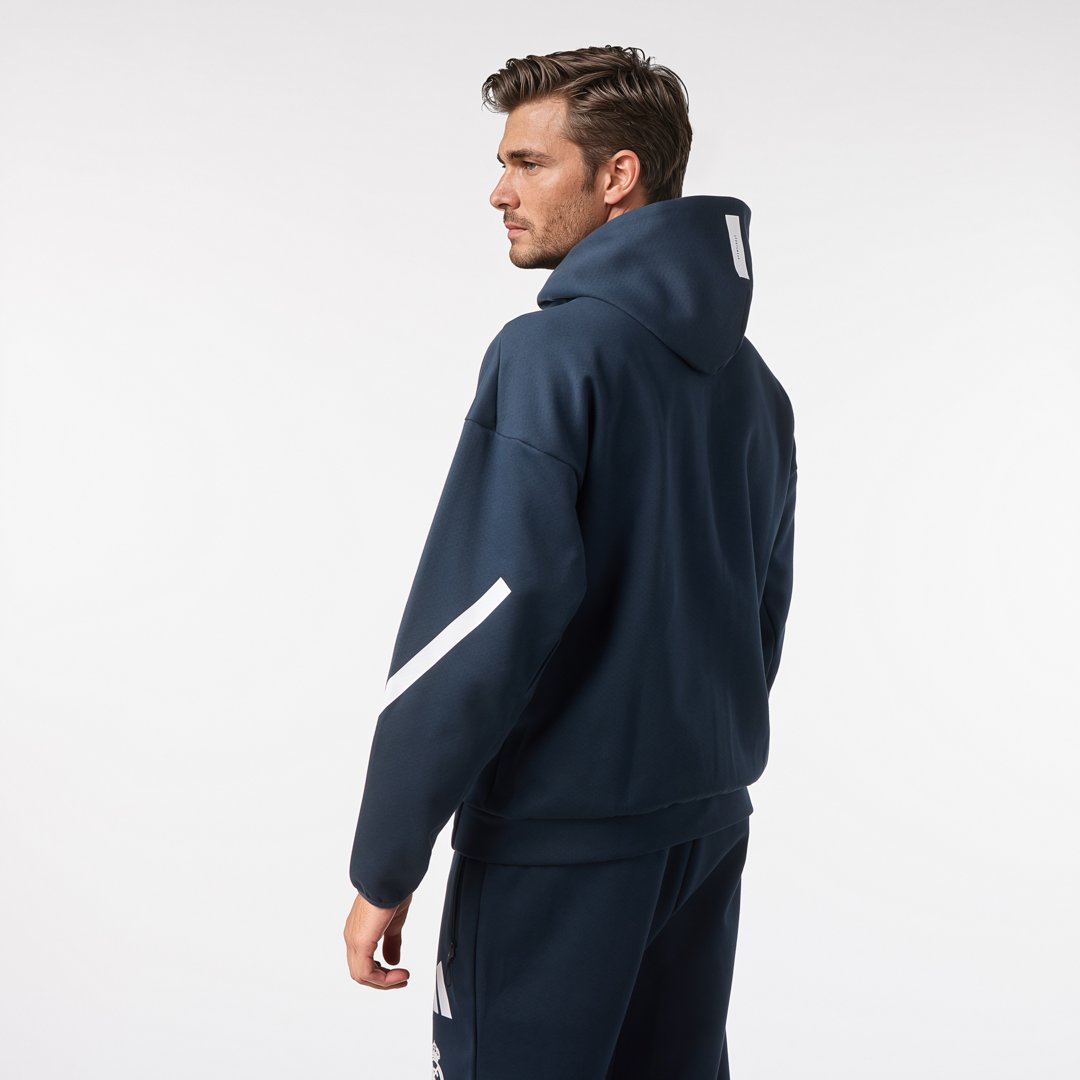 Mens Adidas Real Urban Full Zip Hoodie Navy