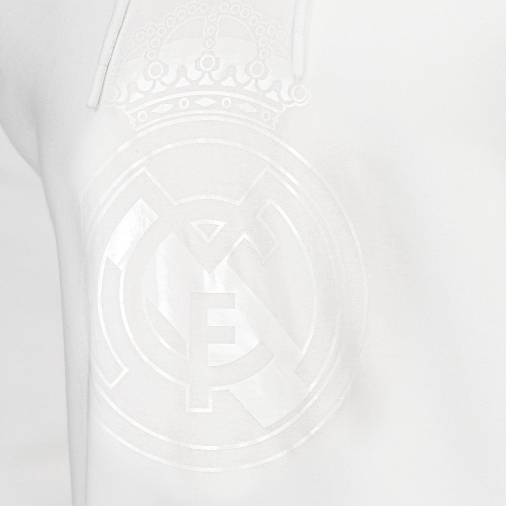 Mens Blackout Hoodie Crest White Real Madrid
