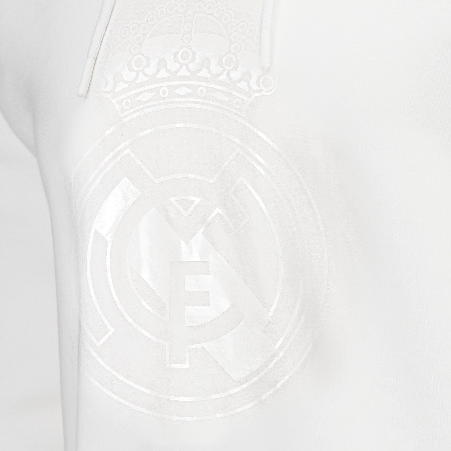 Mens Blackout Hoodie Crest White Real Madrid