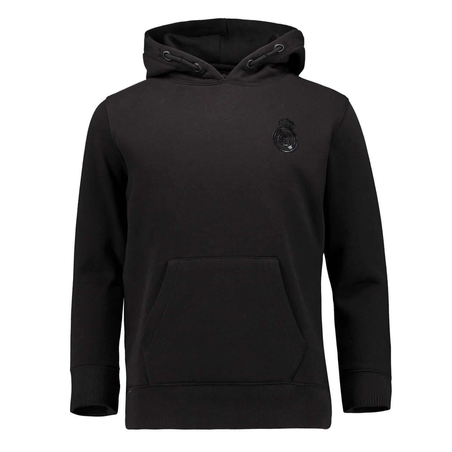 Kids Blackout Hoodie Backprint Black Real Madrid