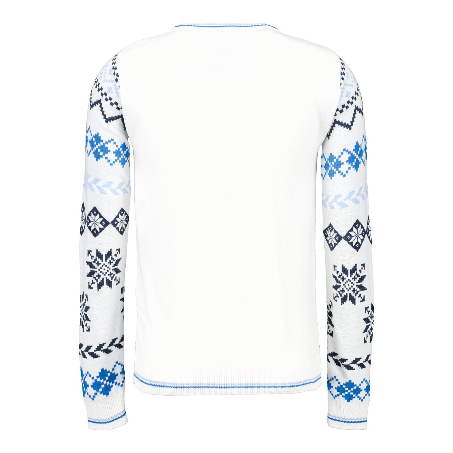 Mens Christmas Sweater Crest Ice White