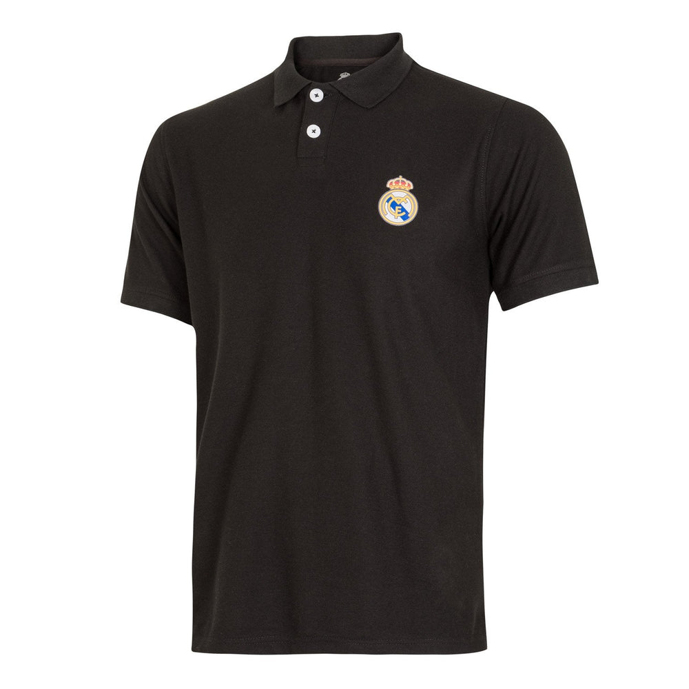 Mens Essentials Color Crest Polo Black