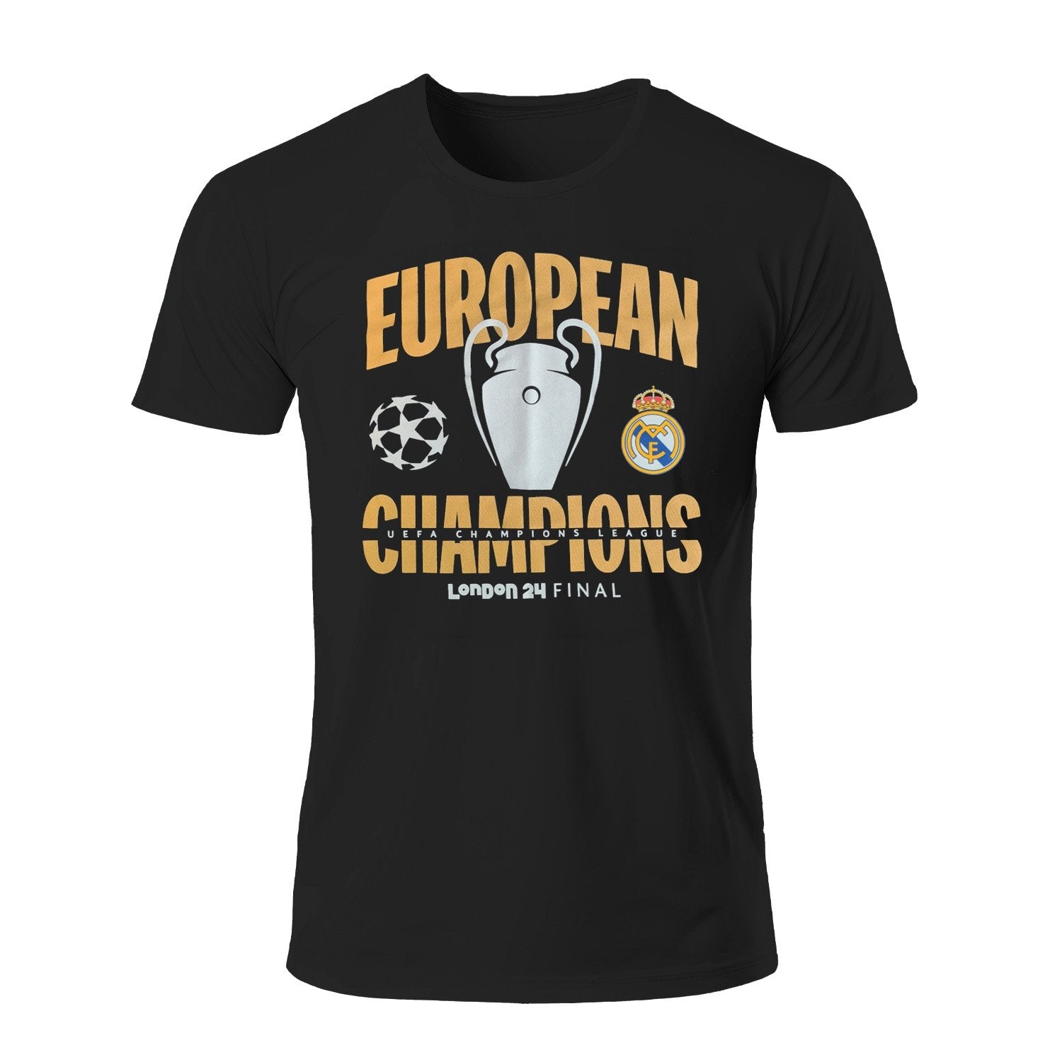 Mens UCL Champions 15 T-Shirt Black – Official Real Madrid Store