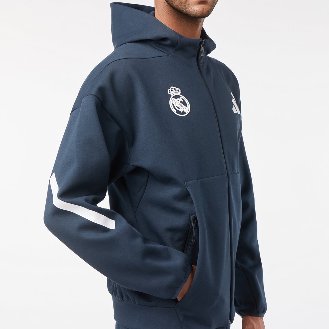 Mens Adidas Real Urban Full Zip Hoodie Navy – Real Madrid Europe Store