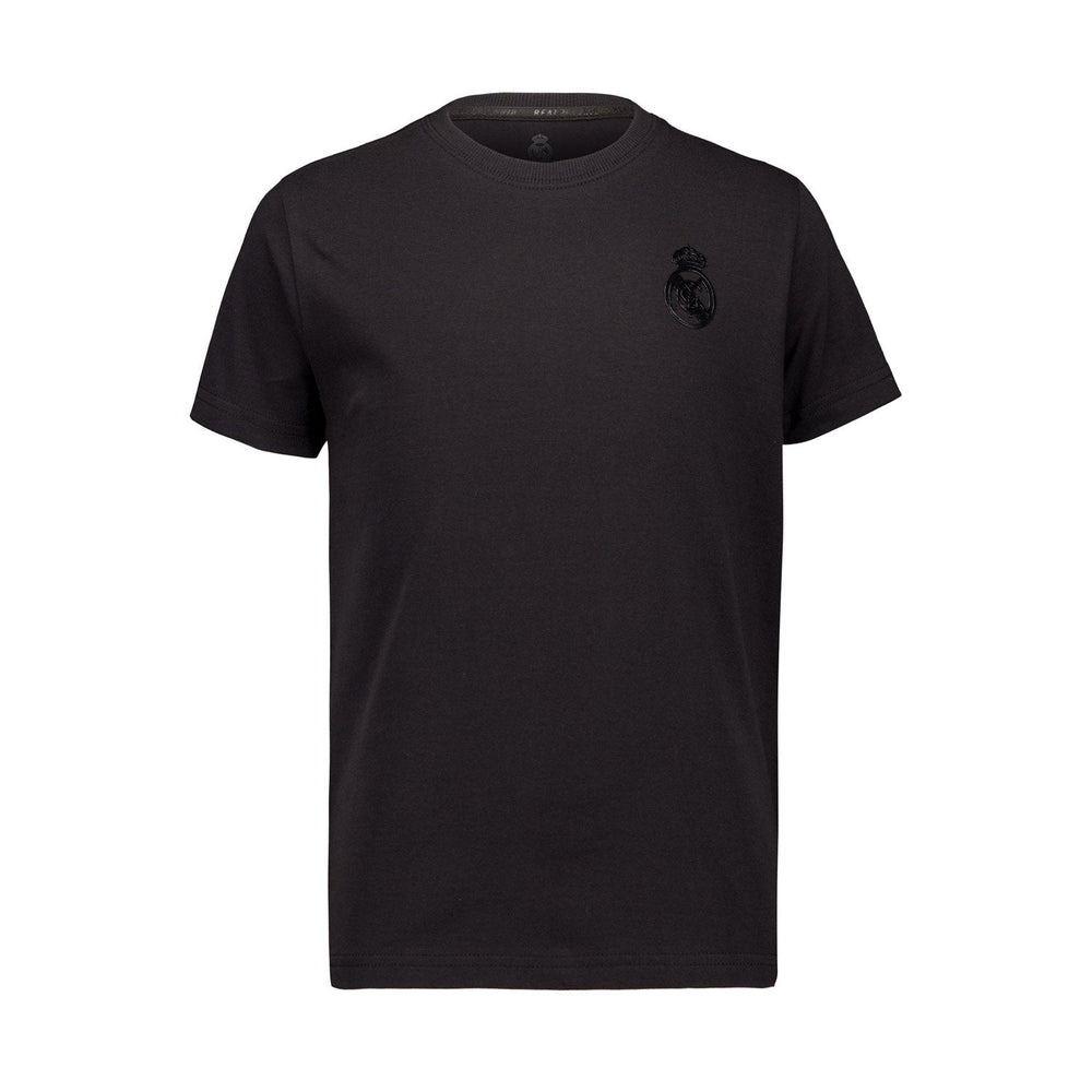 Kids Blackout T-Shirt Globe Backprint Black Real Madrid