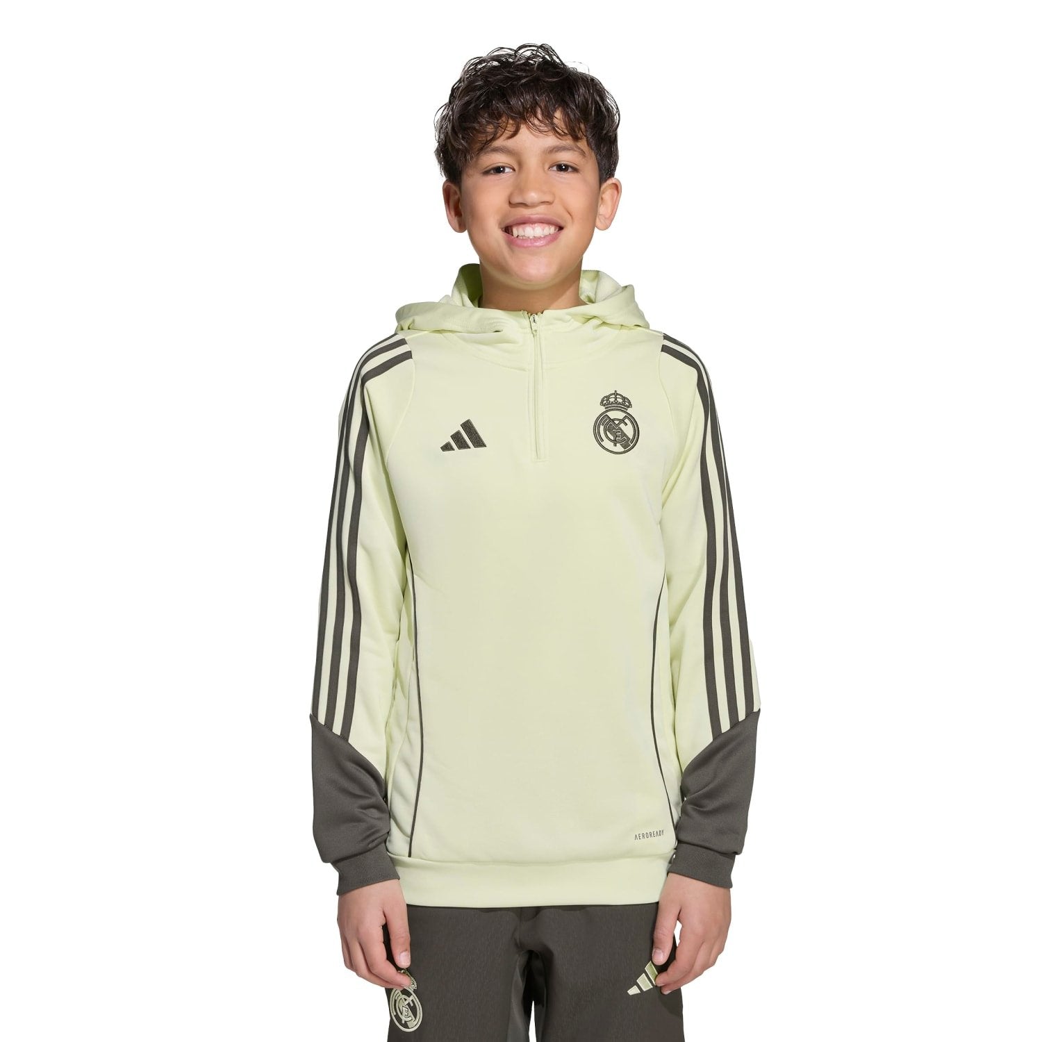 Kids adidas Training Hoodie 25/26 Lime Green – Real Madrid Europe
