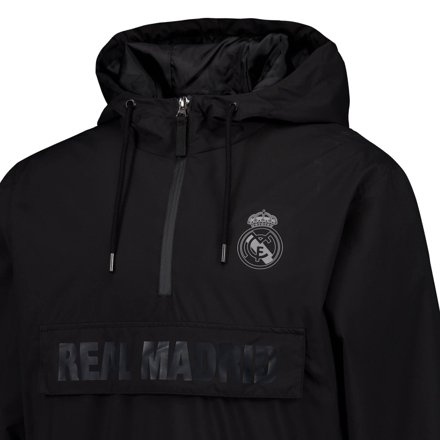 Mens Outerwear Hooded Hooded Windbreaker Black Real Madrid