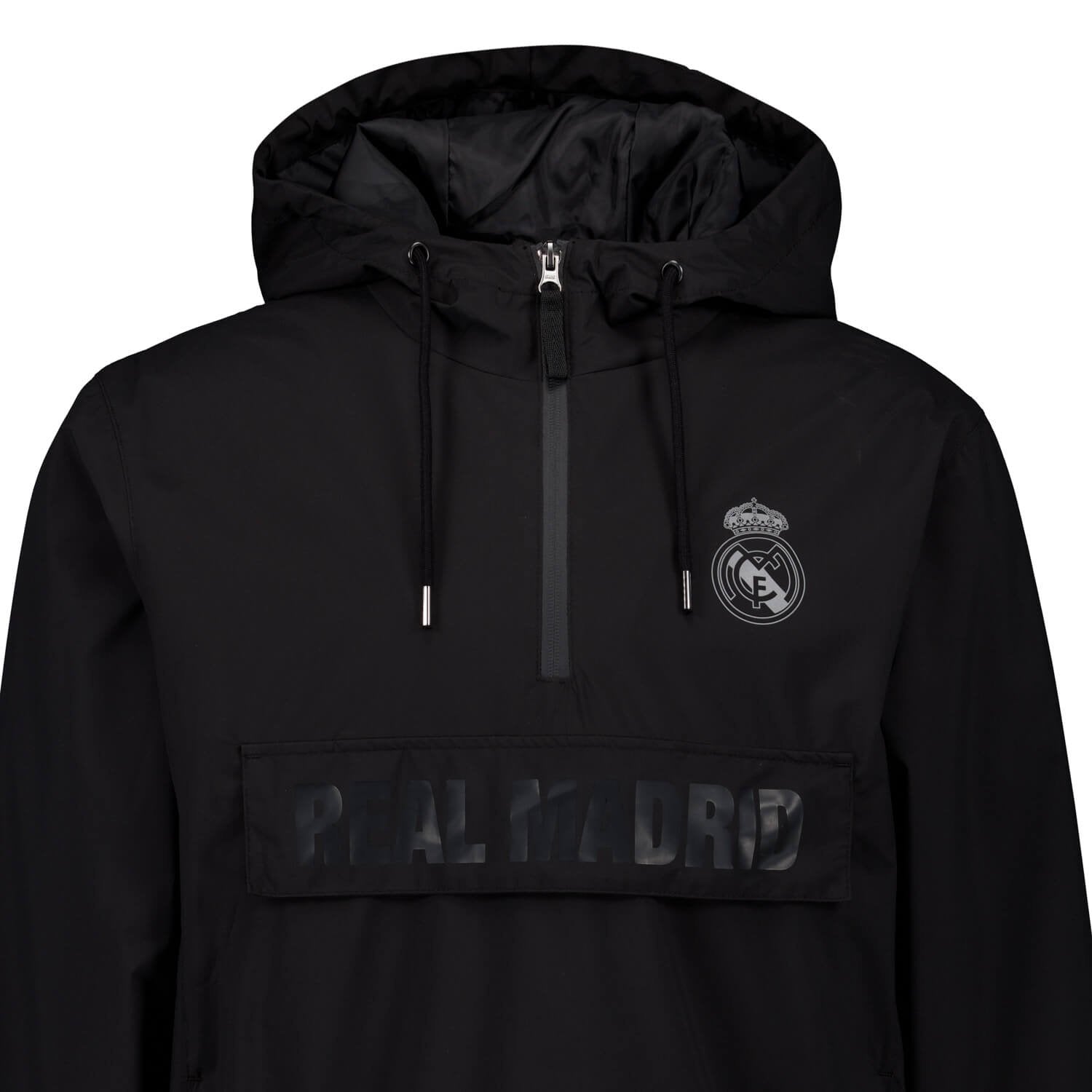 Mens Outerwear Hooded Lightweight Anorak Black Real Madrid
