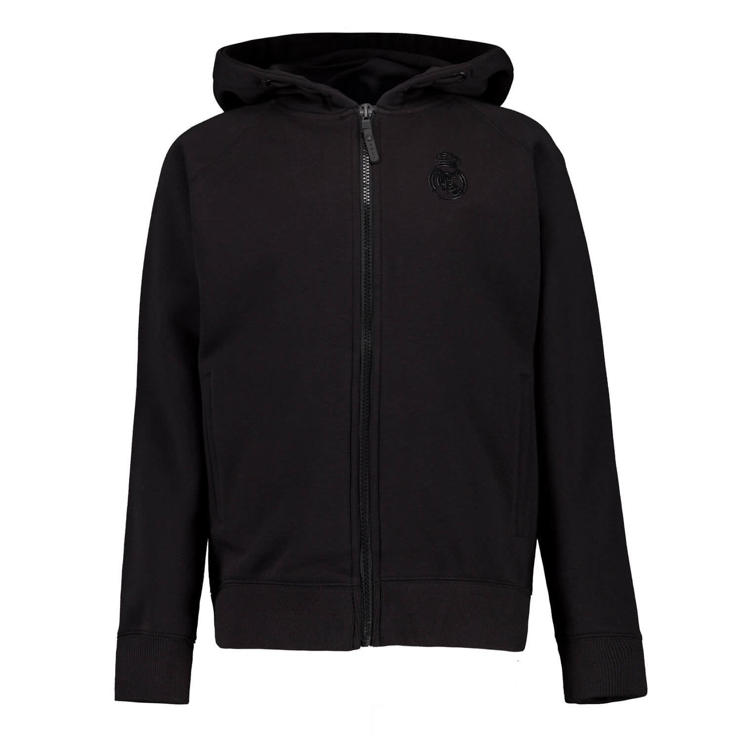 Kids Blackout Hoodie Globe Backprint Black Real Madrid