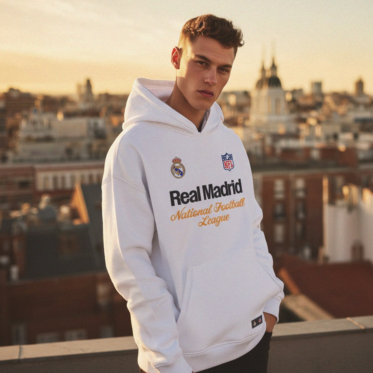 Mens Real Madrid x NFL Hoodie White – Official Real Madrid Store