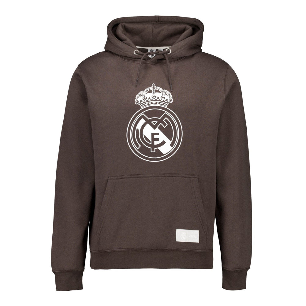 Mens Color Crest Hoodie Washed Black Real Madrid