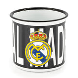 Taza Metalica 350ml Blanca Escudo Real Madrid
